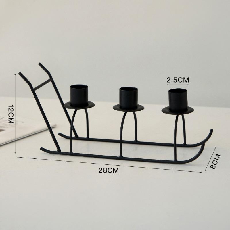 

Романтический ужин при свечах Подставка для свечи Домашний атмосферный реквизит Рождественский металлический декоративный элемент чёрный