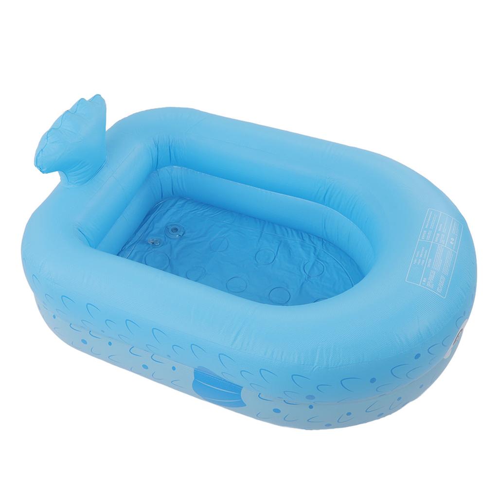Inflatable Swimming Pool Cartoon Kiddie Blow Up Pool Household Bath Inflatable Pool Blue