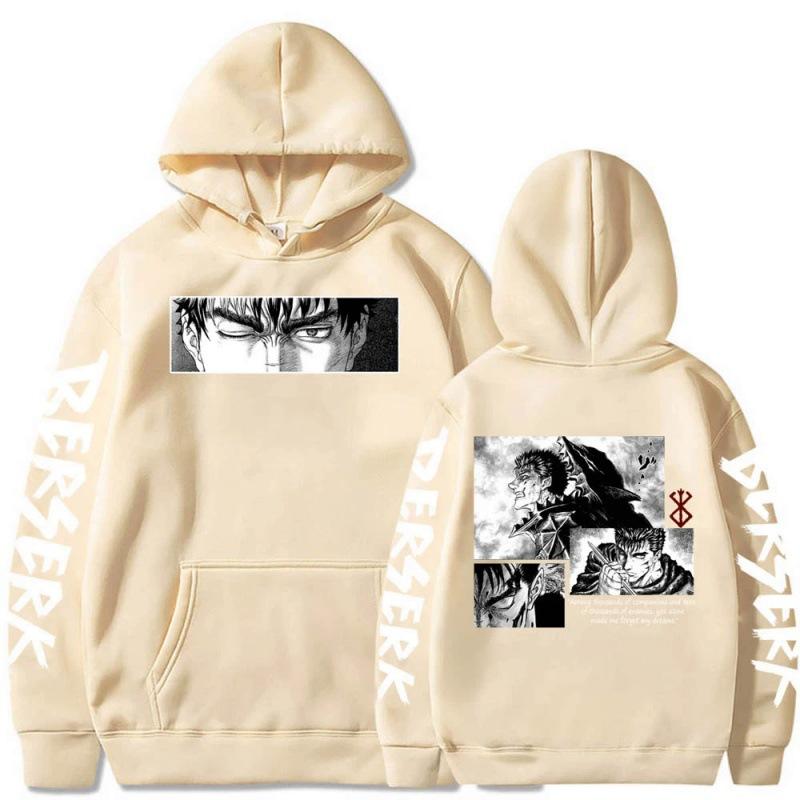 Горячая японская аниме-толстовка с капюшоном Berserk Guts Pattern XS бежевый 2290₽
