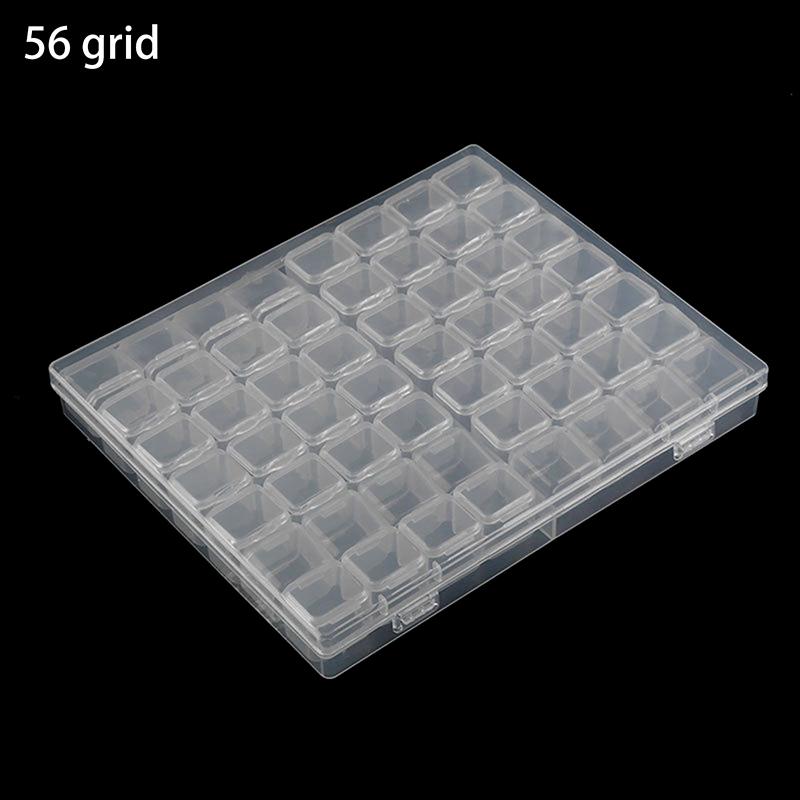 

28/56 сеток, ящик для хранения ювелирных изделий с бриллиантами своими руками, прозрачные сетки, инструменты для дизайна ногтей, футляр для хранения бусин, органайзер