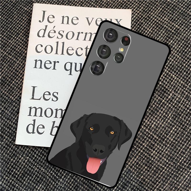 Black Labrador Dog Case For Samsung Galaxy S25 Ultra S20 S21 S22 S23 S24 Ultra S9 S10 Plus S25 FE Back Cover