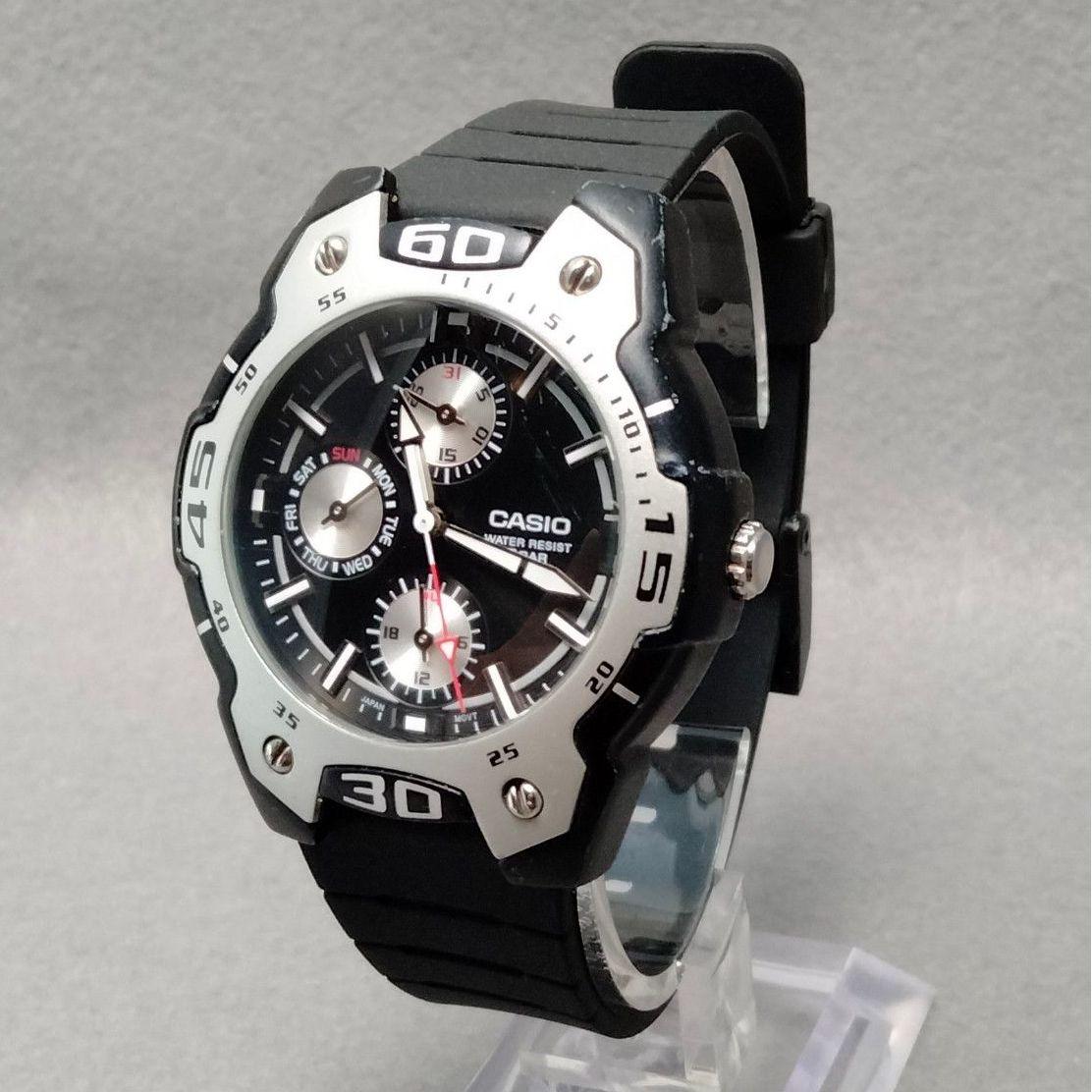 [Working Item] CASIO Casio Watch MTR-302 1794 Quartz Multi-hand Analog 5 ATM Water Resistant Black Dial Men s Watch