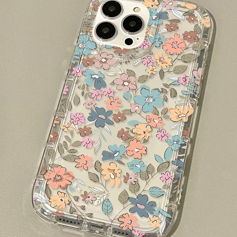 Soft TPU Flower Phone Case For iPhone 13 Fundas iPhone 11 14 15 12 Pro Max XR 7 8 Plus X Xs SE  13promax Transparent Covers