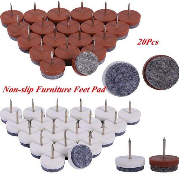 20PCS Heavy Felt Feet Pad Skid Glide Furniture Chair Table Leg DIY Nail Protector