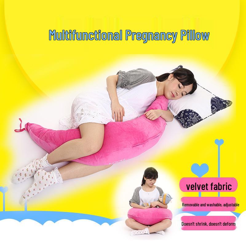 Crystal Velvet U-Shaped Pregnancy Pillow for Abdominal, Waist, and Leg Support