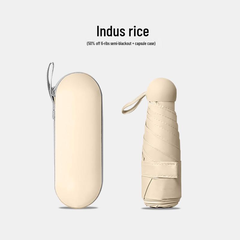 Kompakter UV-Schutz Faltbarer Regenschirm mit Schwarzer Fütterung