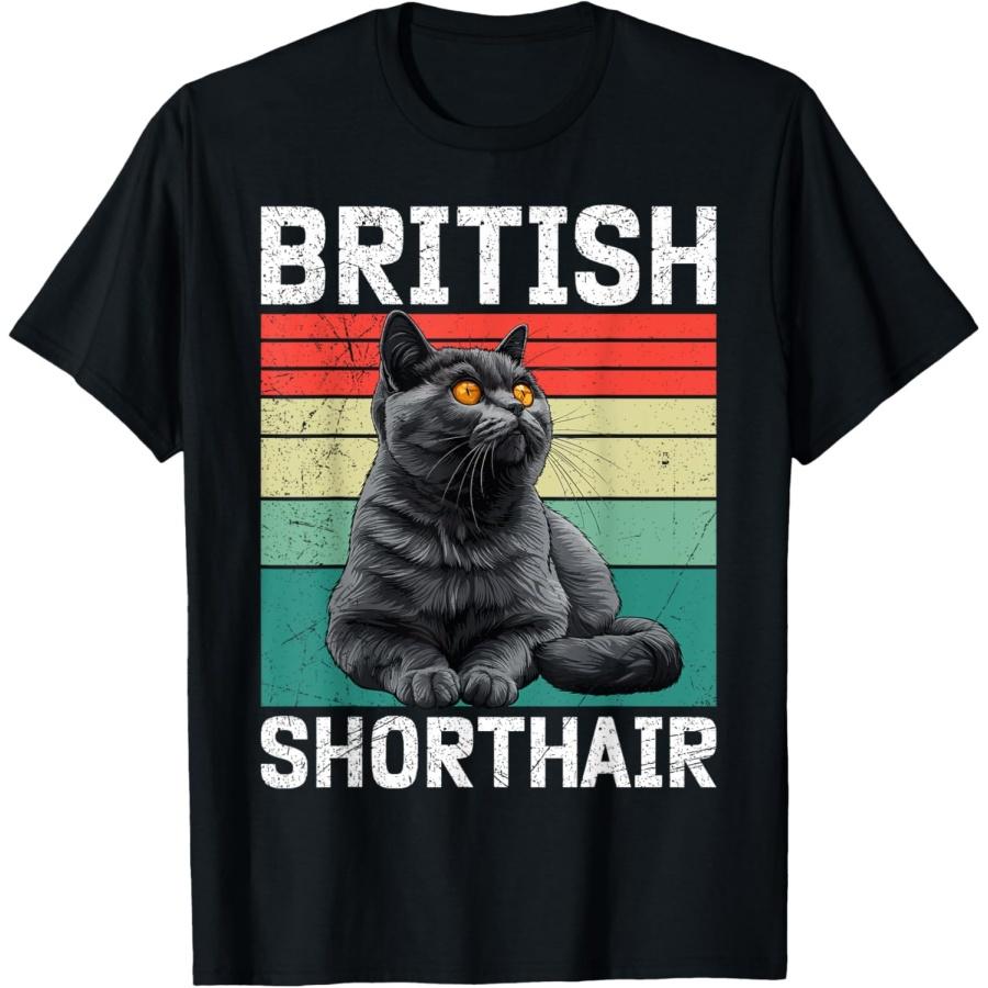 Кошка Британская короткошерстная BRITISH SHORTHAIR Владелец Винтажная Мужская Женская Футболка S