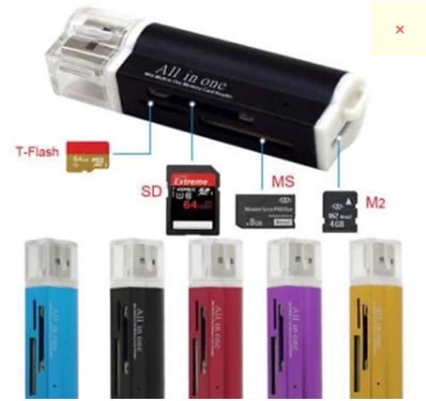 Stylish Gold Usb 2.0 All In 1 Multi Memory Card Reader With Versatile Storage Options