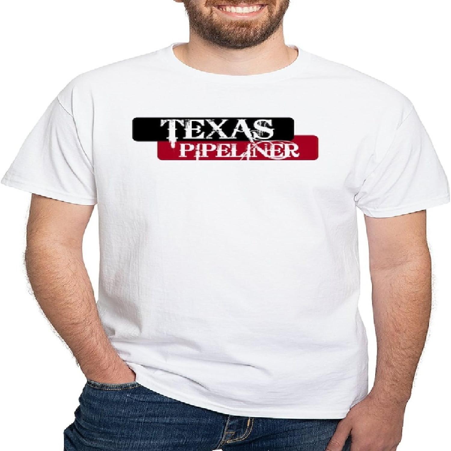 CafePress Texas Pipeliner White T Shirt Men s 100% Cotton, Classic Graphic White T-Shirt XXXXXL белый