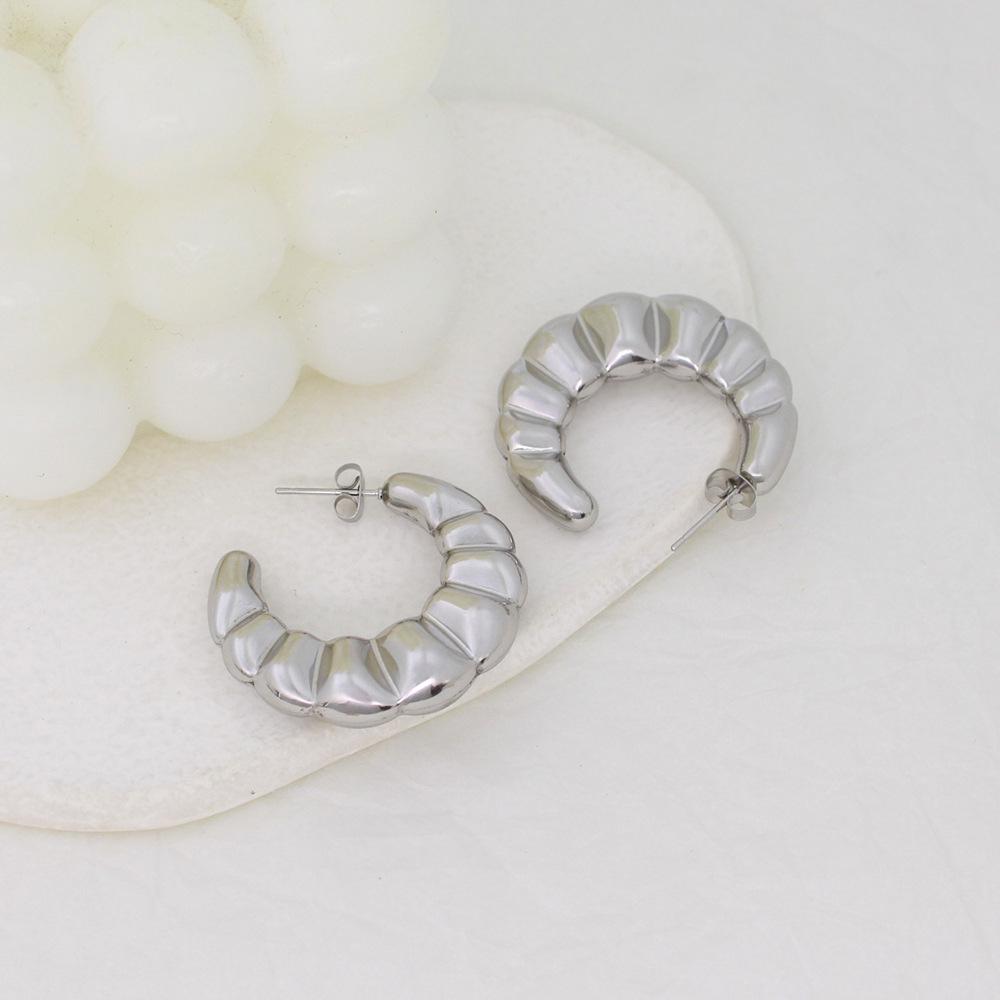 Korean Minimalist C-shaped Earrings for Women - French-Inspired Fashion Jewelry