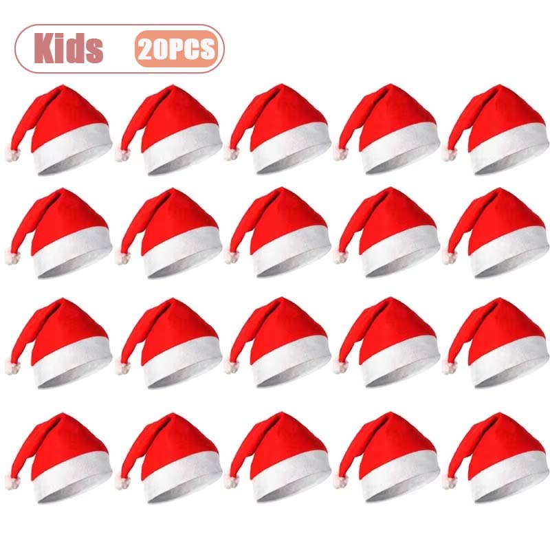 

Christmas Hat for Adults and Kids Classic Santa Cap Holiday Costume Decorative Accessory for Christmas Party Supplies 1Bag