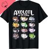 Axolotls of The World Kawaii Types of Axolotl Fish Amphibian TShirt Cute Tshirts Women Clothing Tops Cotton Kawaii Clothes
