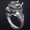 Men's Trendy Domineering Dragon Head Zodiac Dragon Living Mouth Ring Index Finger Opening Fashion Trendy Man