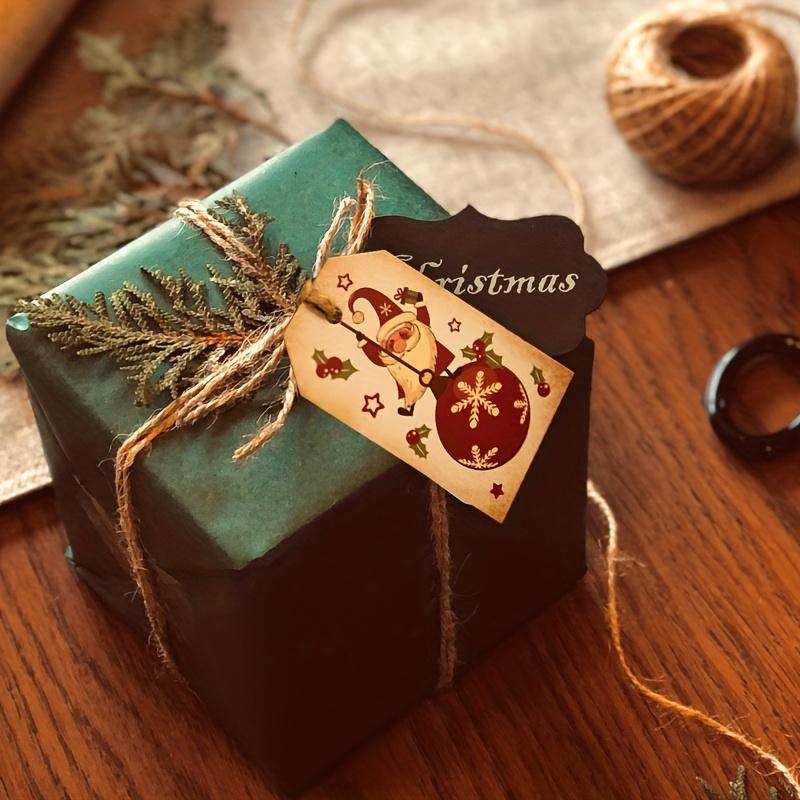 50Pcs/100pcs Christmas Retro Creative Santa Tag, Christmas Gift Message Card, Christmas Tree Decoration Card