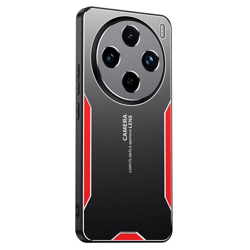 

For vivo X100s 5G Case Aluminium Alloy TPU PC Protective Phone Cover Red