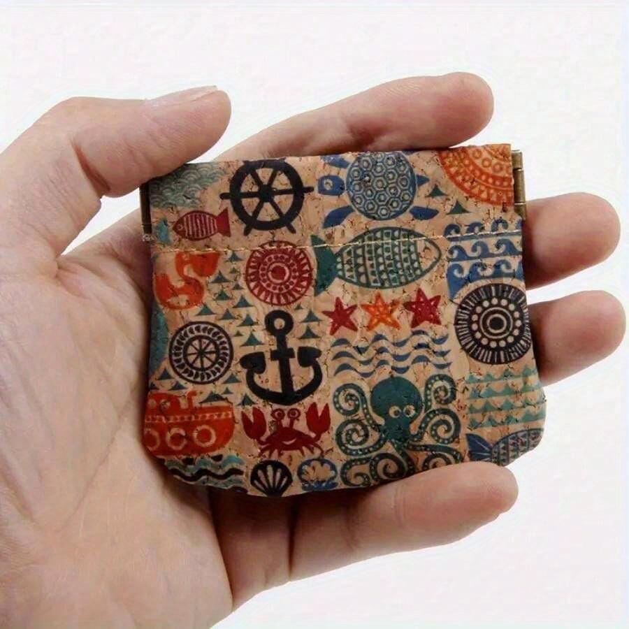 Floral Print Women Wallet Key Bag Cute Pouch Kiss Lock Lightweight Small Wallet Cute Bag Suitable For Daily Casual Suitable For Keys Earphones Storage