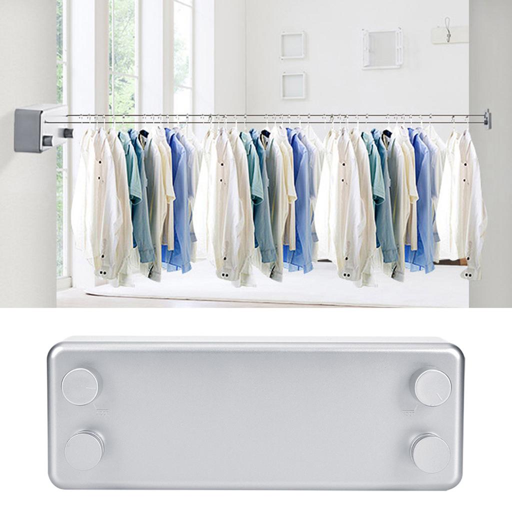 Dual Lines Retractable Clothesline Clothes Drying Line for Indoor Hotel Home Balcony Bathroom