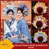 Xunpu Ethnic Flower Headdress: Silk Floral Wreath for Cheongsam & Hanfu