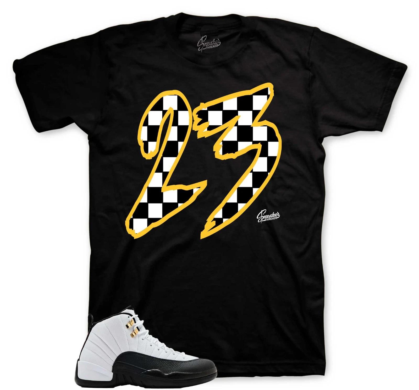 

Shirt To Match Retro 12 Taxi Sneakers AJ12 Outfit - Checkered Sneaker Tees 4XL