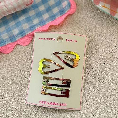 4pcs/set New Korean Amber Glossy Acetate Water Drop BB Snap Hair Clip for Girls Fashion Elegant Side Stray Hair Pin for Toddler