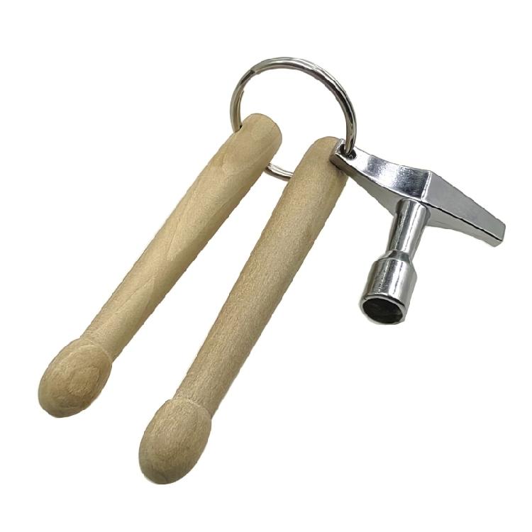 Professional Percussion Keychain Combo Wooden Sticks And Adjustable Lock Portables Music Accessory