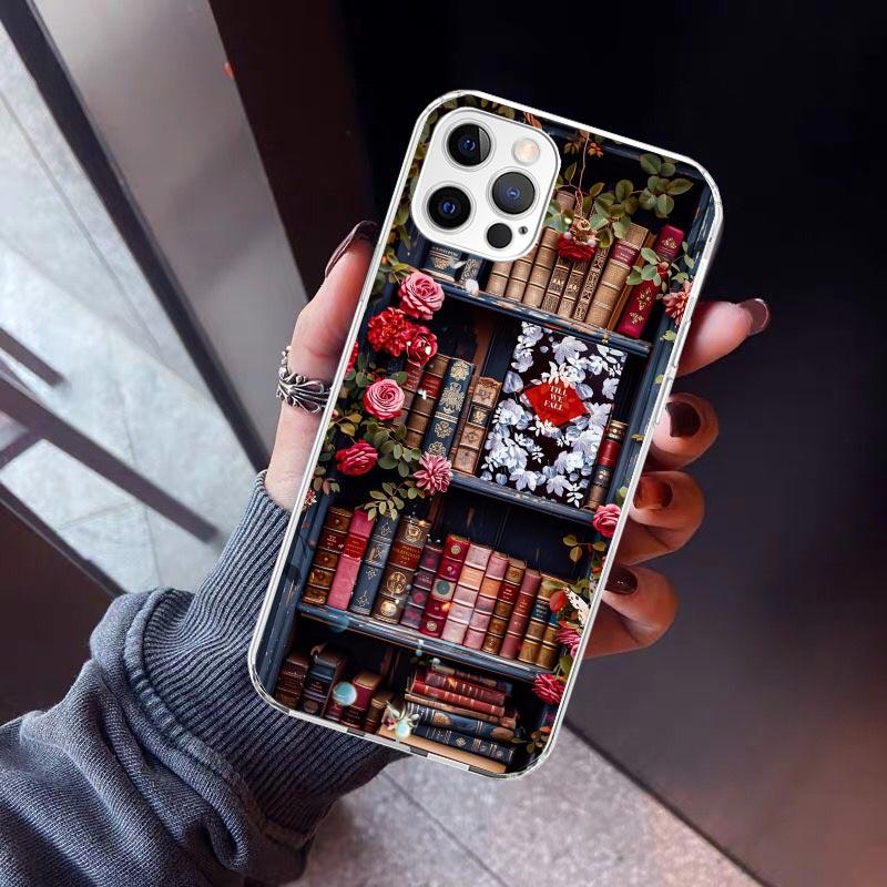 Read Books illustration Reading Phone Case For iPhone 17 Air 16 15 Pro Max 14 Plus 13 Mini 12 11 Cover 7 8 SE Silicone Shell Pri