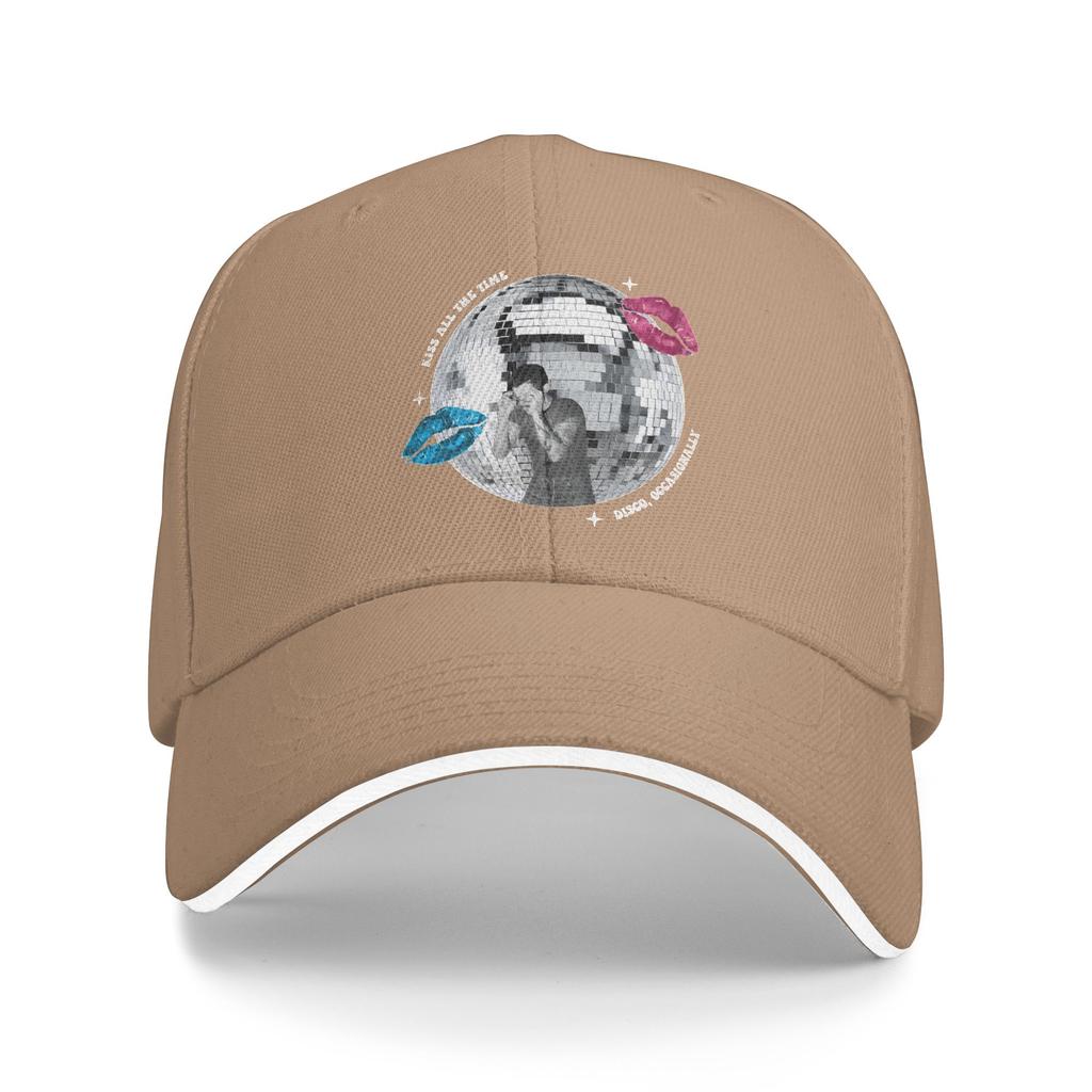 Disco Music Kiss All The Time Harrys Baseball Caps Hip Hop Styles Sandwich Caps Unisex Style Adjustable Dad Hat Outdoor