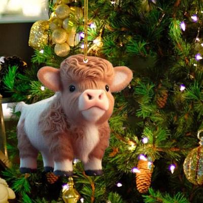 Cartoon Cow Cute Hanging Pendant Home Christmas Tree Decoration Car Pendant Creative Decor Accessories Christmas Birthday Gifts