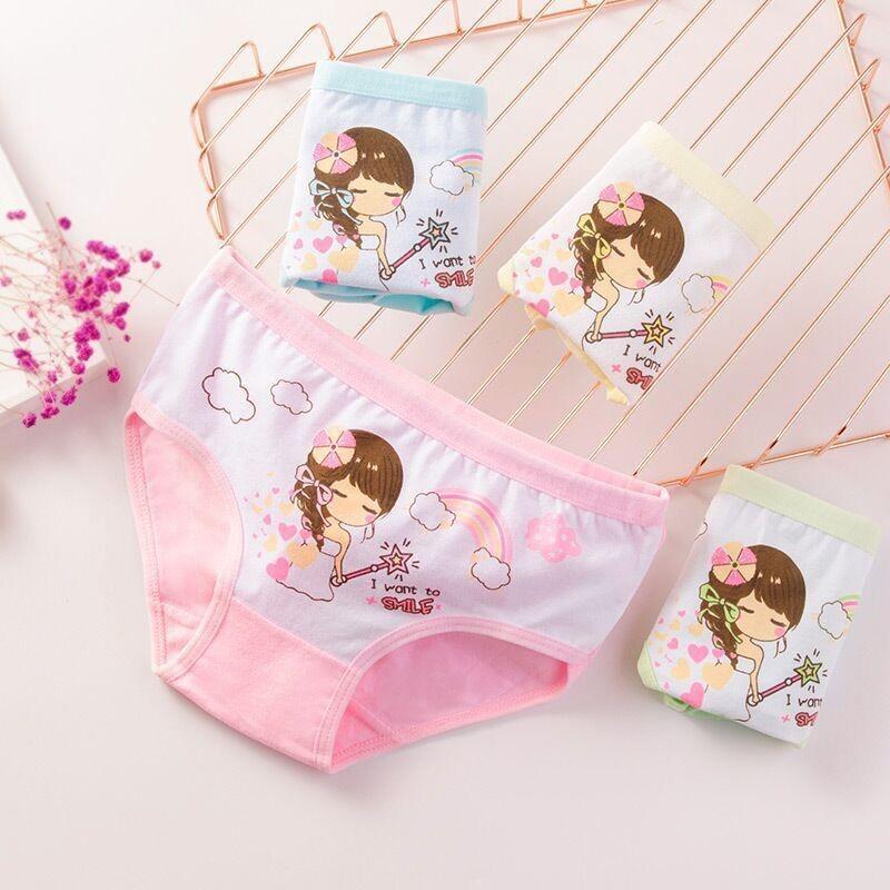 5Pc Random Color Baby Girls Briefs Panties Cotton Children's Underwear Girls Shorts