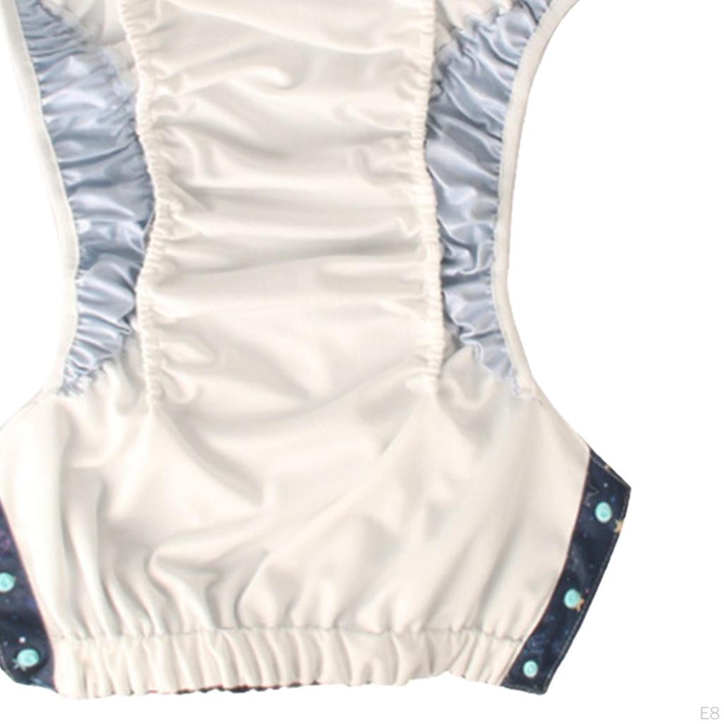 Fralda de Pano para Adultos Capa de Fralda Lavável Fivela Lateral Ajustável para Idosos TPU Impermeável Respirável