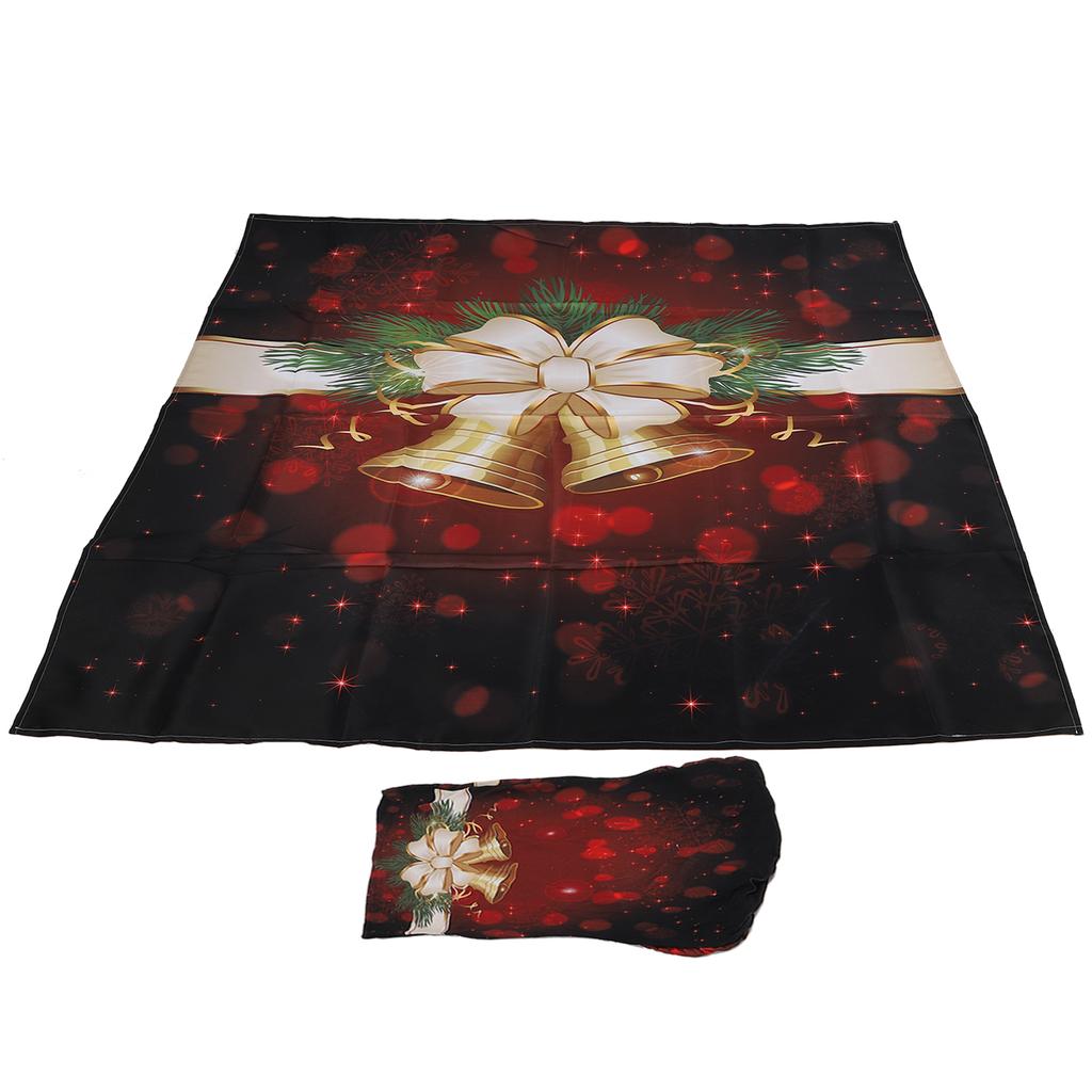 Christmas Tablecloth Chair Covers Set for Home Kitchen Dining Room Festive DecorationBell Type