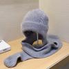 Winter Old Man's Hat Women's Thickened Warm Wind and Snow Hat  Mother's Hat Scarf  Integrated Ear Protection  Old Lady Hat  Woolen Hat