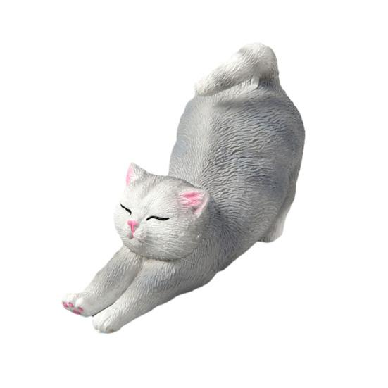Mini Estatuetas de Gato Fofas Resina Gato Estátua se Esfriando Escultura de Gatinho Pequeno para Interior