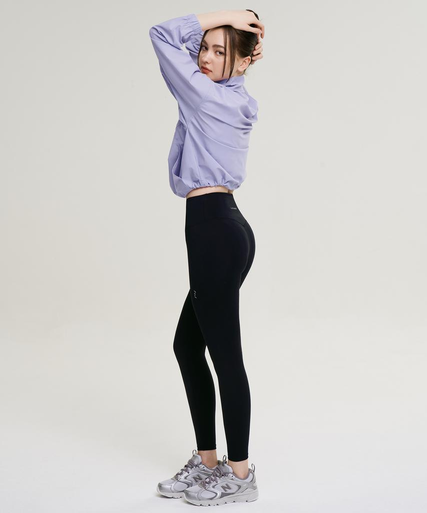 Leijibi [Set] Cool Touch Crop Loose Fit Women'S Zip-Up Rash Guard + Swim Pants Set (4 Colors)