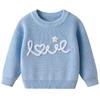 Autumn and Winter Hand-embroidered Love Baby Infant Base Knitted Sweater Birthday DIY Cotton Children's Sweater