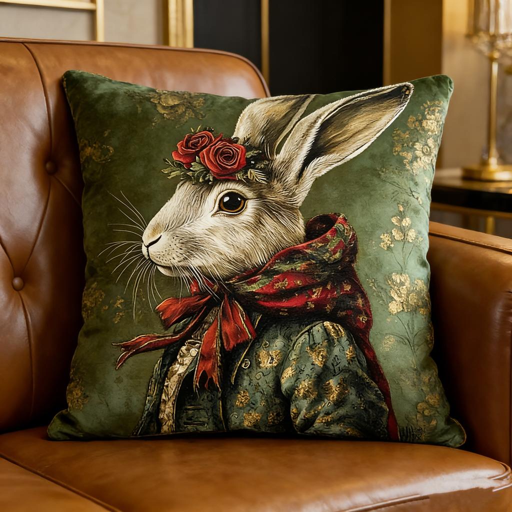Soft Skin Friendly Easter Bunny Pillow Cover Double Sided Print Design For Bedroom Home Sofa Chair Decor Polyester Fabric