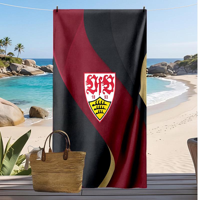 VfB Stuttgart Fußball Druck Strandtuch, Großes Weiches Schnelltrocknendes Handtuch für Strand Camping Schwimmen