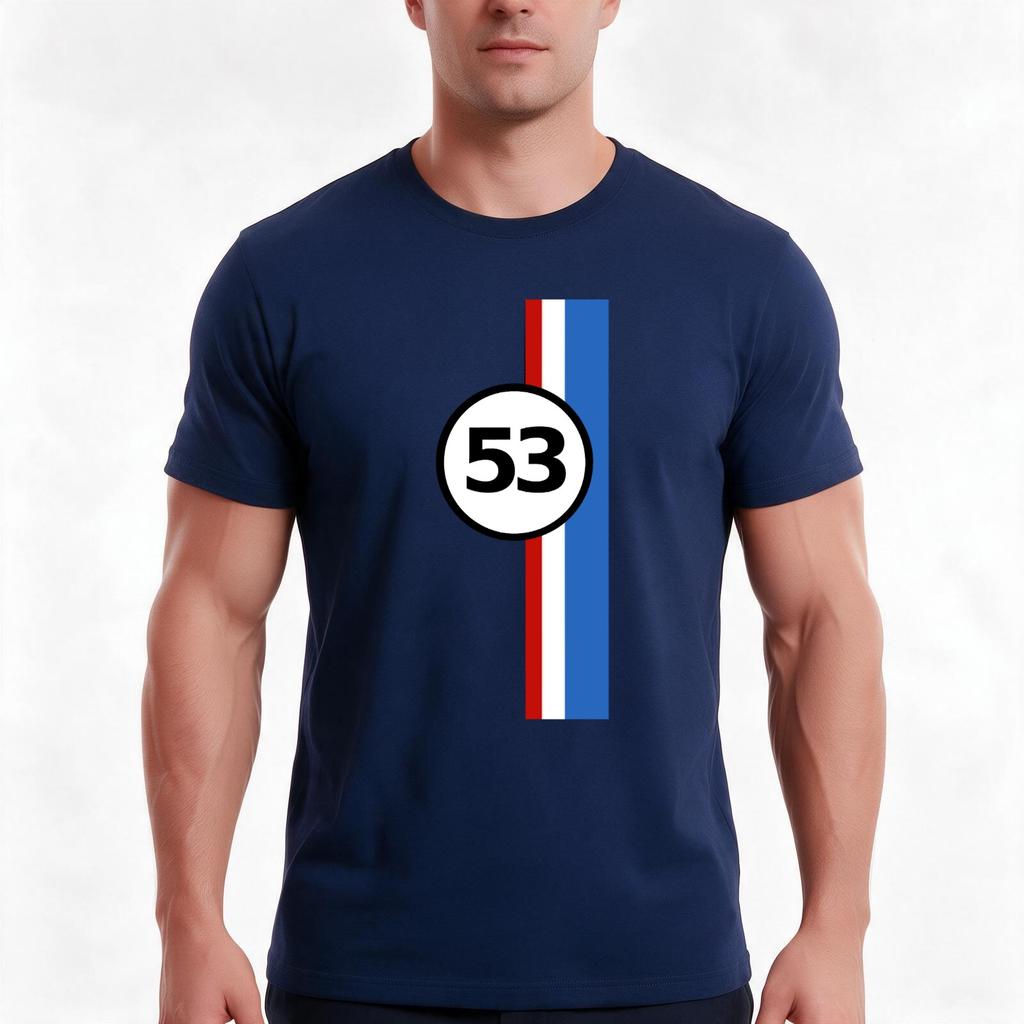 Herbie 53 Tshirt Summer Casual Cotton Tee Oversized Streetwear Tops Vintage Graphic Print Loose Fit Short Sleeve