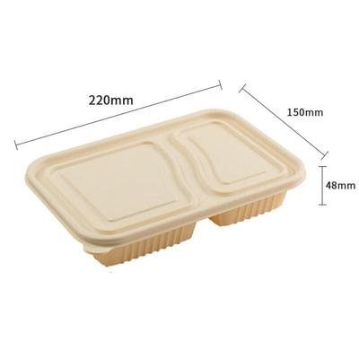 Corn Starch Disposable Double-Compartment Bento Box