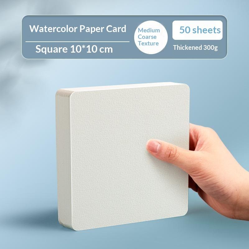 50PCS Dual-Use Thick Watercolor Paper Premium Art Sketch Painting Paper for Travel Art Journaling Creative Craft Work