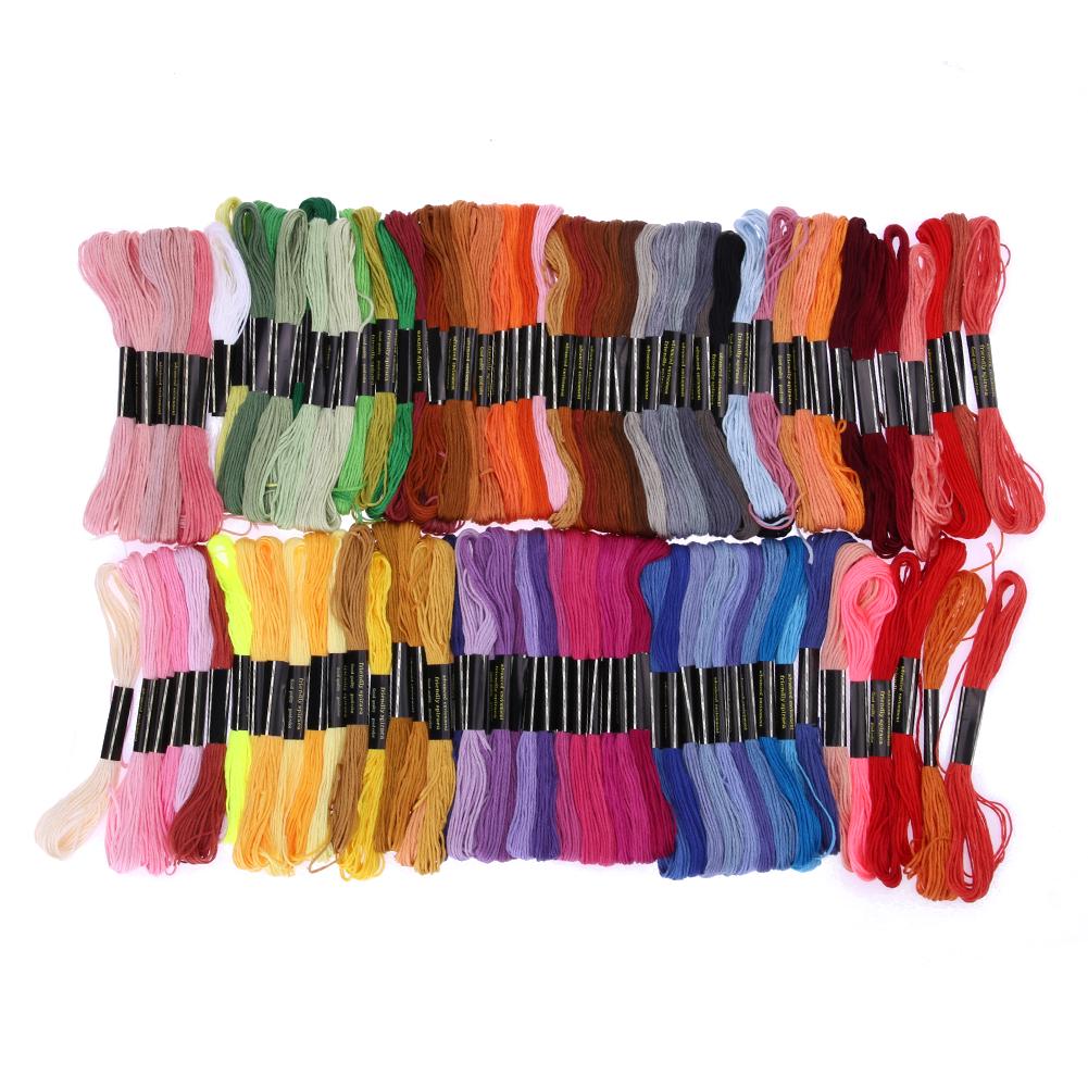 100 Colors Cross Stitch Cotton Embroidery Thread Multifunctional Embroidery Floss Embroidery Floss Set for Needle-Threading Tool