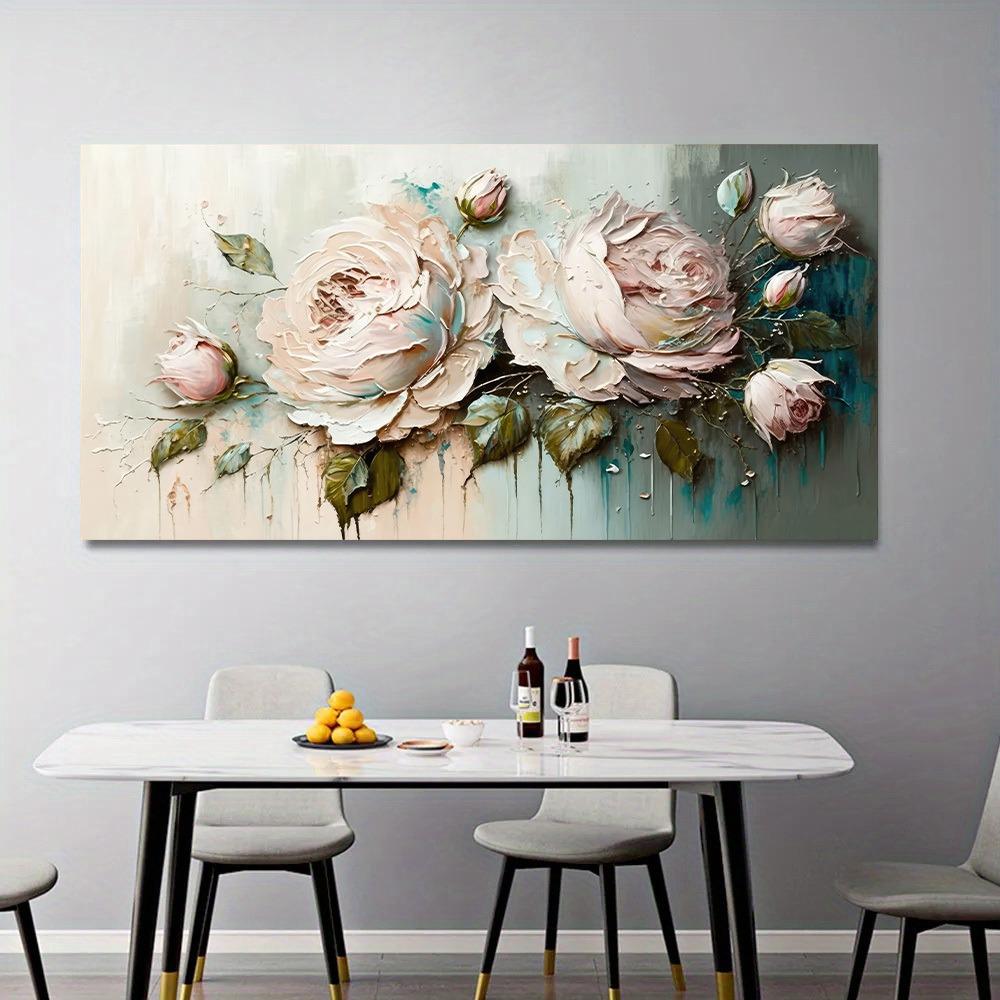 Abstract Blooming Flower Canvas Prints Oil Painting Home Decor Wall Art Watercolor Floral Poster Pictures For Living Room