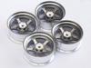 MRC Large Diameter Wheels Type 2 Offset 9, 54mm Diameter, Silver Plated, 4 Wheels