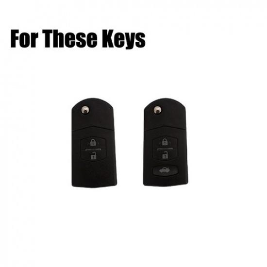 Zinc Alloy Leather TPU Car Key Fob Case Cover For Mazda 2 3 6 CX-7 CX-9 RX8 MPV