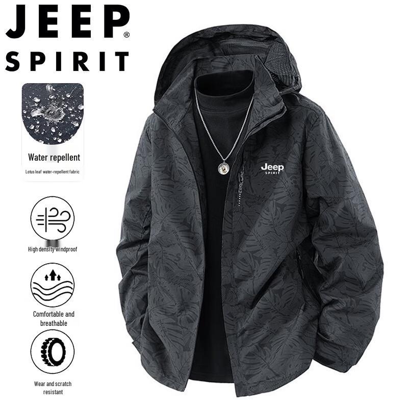 JEEP SPIRIT Herren Frühling Herbst Kapuzen Outdoorjacke