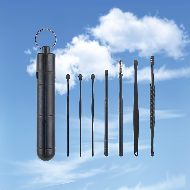Portable Earwax Cleaning Tool Kit, Including Ear Cleaning Tools, Ear Scoops, Coil Spring Ear Spoons, Comes with A Storage Box