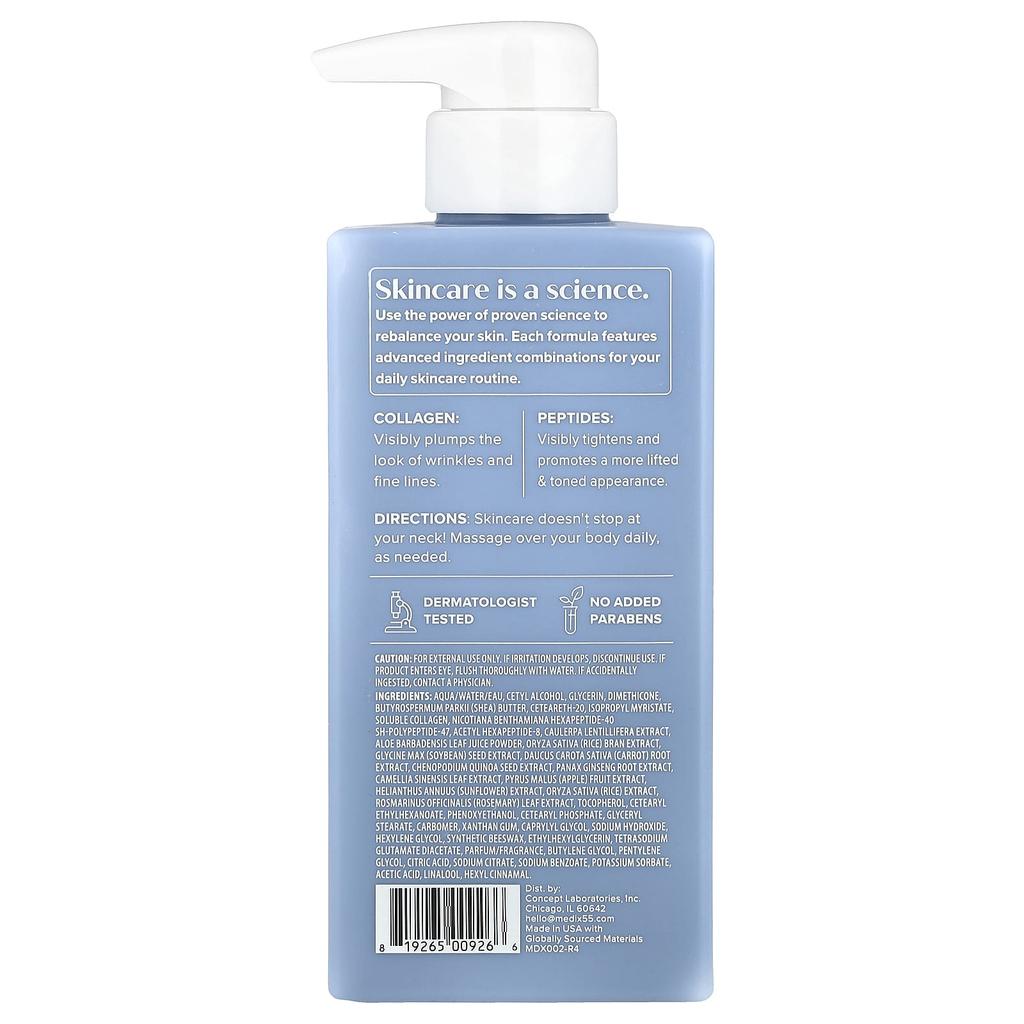 Medix 5.5 Body Treatment Cream, Collagen + Peptides, 444 Ml (15 Fl Oz)