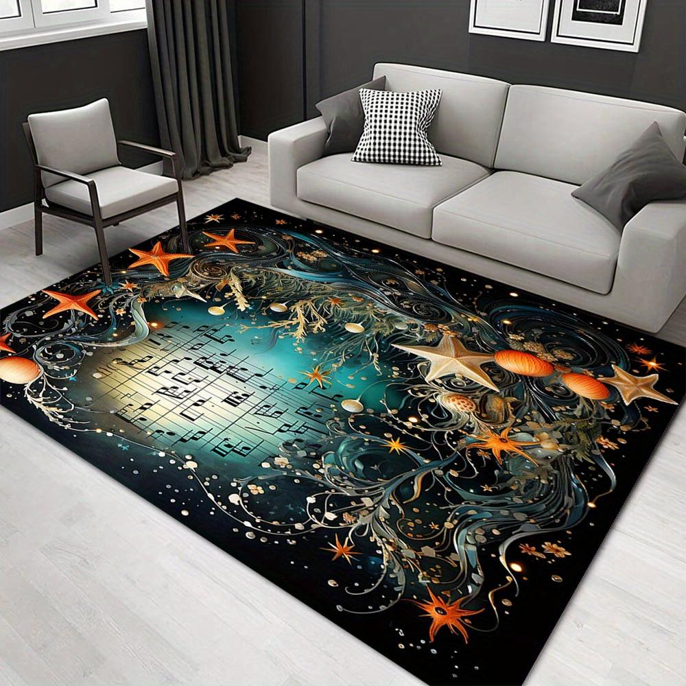 

1pc 1110731940Pattern Carpet, Area Rug For Living Room Bedroom Room Bed Chair Laundry Entryway Corridor Yard Non-slip Outdoor Camping Rug Fl 60cm by 90cm