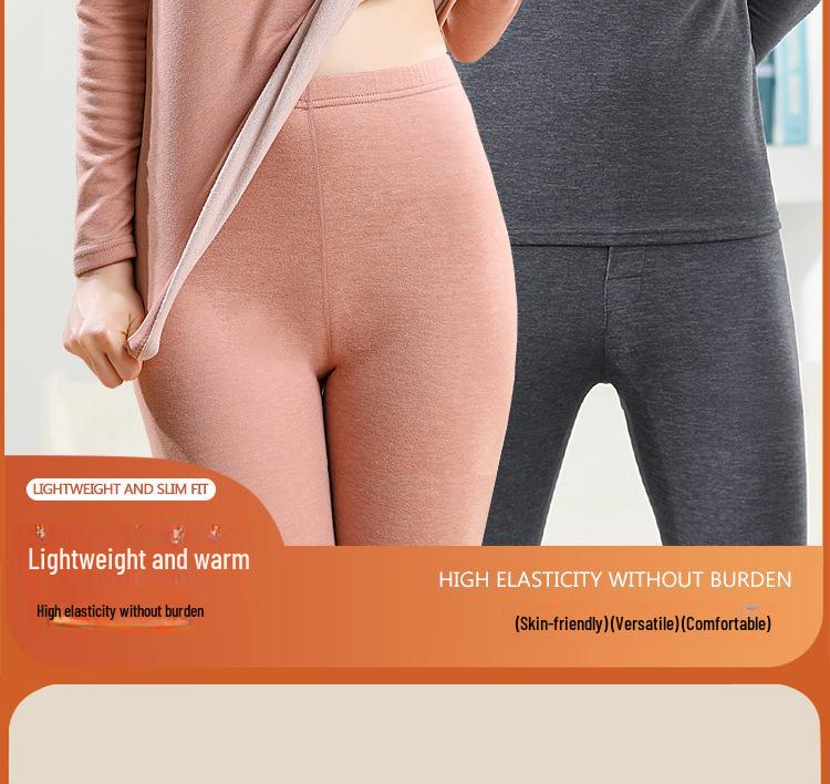 Cashmere Silk Men's and Women's Thickened Thermal Underwear Set: Velvet Autumn Suit with Bottoming Shirt and Pants for Couples.