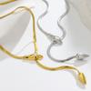 Serpentine Zircon Necklace Women'S 18K Gold Plated Titanium Steel Women'S Collarbone Chain Niche High-End Neck Chain